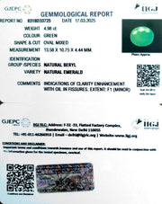 4.98/CT Natural Panna Stone with Govt. Lab Certificate